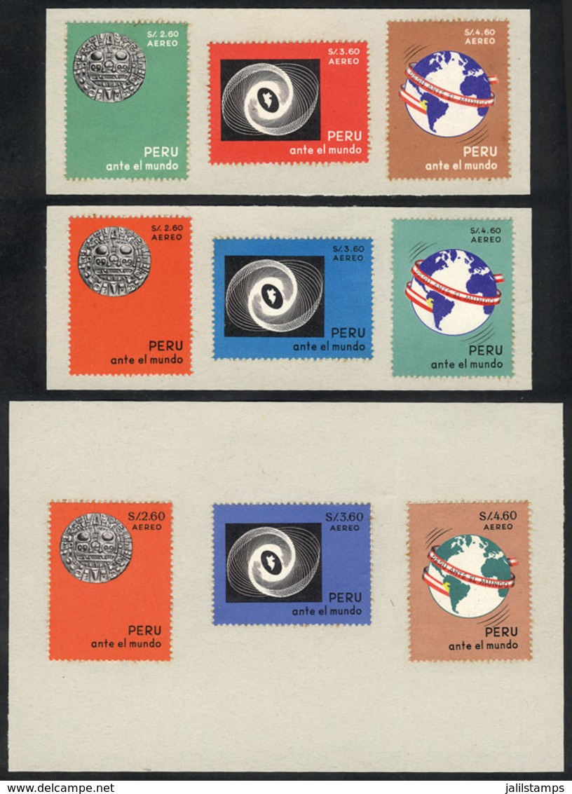 PERU: Sc.C206/208, 1967 Photo Expo Perú Ante El Mundo, TRIAL COLOR PROOFS In The Adopted Colors And Each Value In 2 Othe - Peru