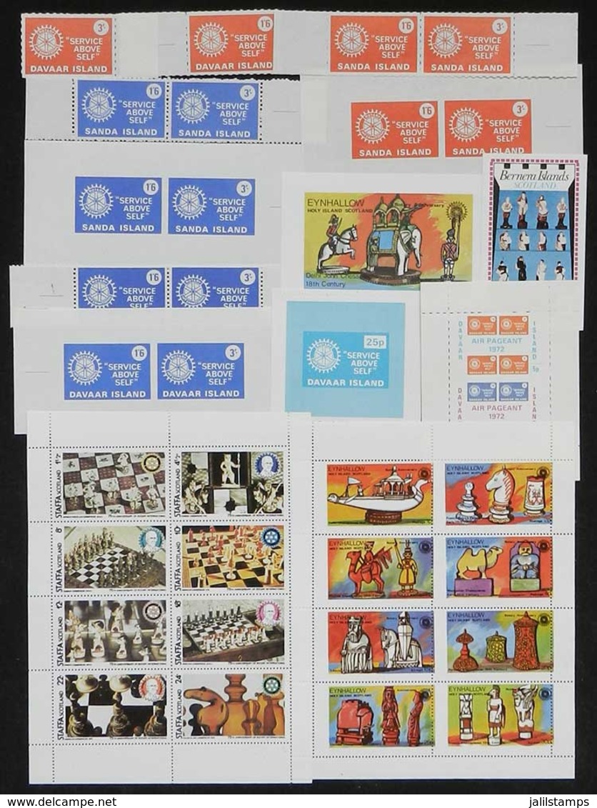 ROTARY: ROTARY And CHESS: Lot Of Souvenir Sheets And Sets, Including Some IMPERFORATE Varieties, Unofficial Local Issues - Rotary Club
