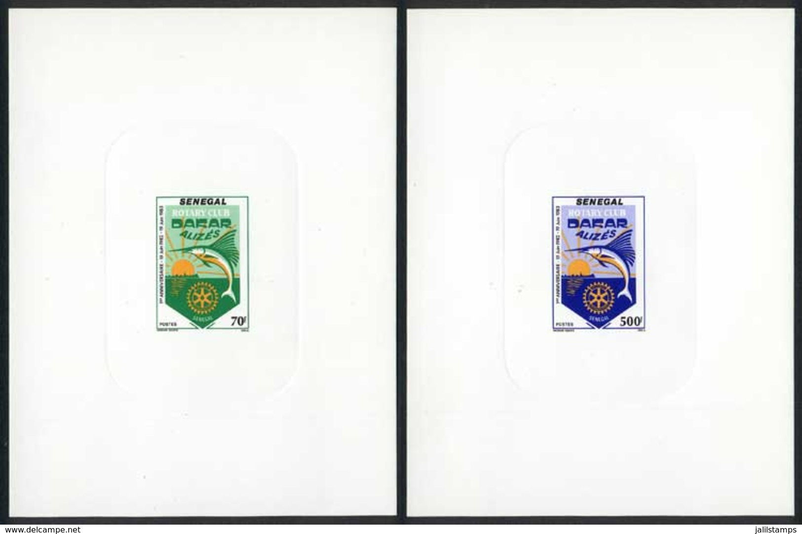 SENEGAL: Sc.603/4, 1983 Rotary Club, Fish, Set Of 2 DELUXE PROOFS, Excellent Quality! - Senegal (1960-...)