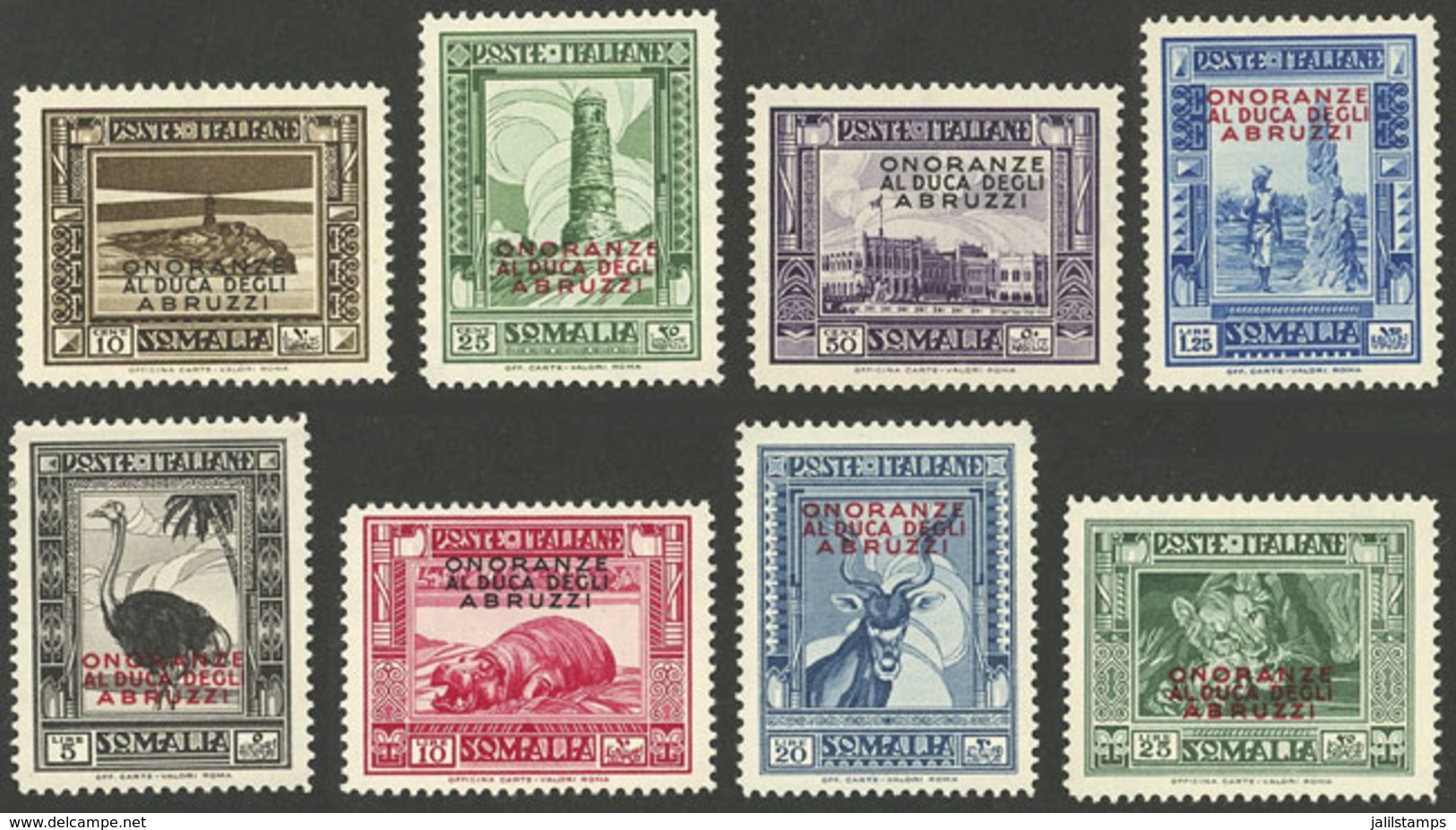 ITALIAN SOMALILAND: Sc.156/163, 1934 Abruzzi Issue, Cmpl. Set Of 8 Values, Mint Lightly Hinged, VF Quality! - Somalie