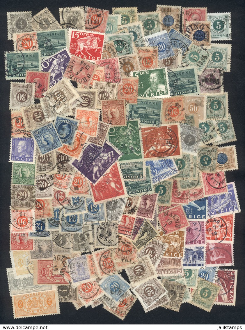 SWEDEN: Lot Of Several Hundred Stamps, Most Of Them Old And Used (including Few Which Are Modern, And Also Unused), In G - Autres & Non Classés