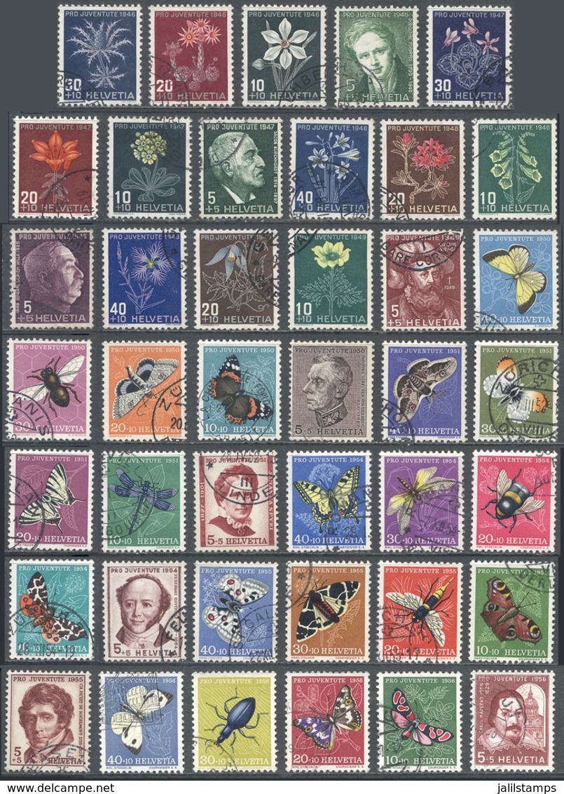 SWITZERLAND: Pro Juventute 1946/51 + 1954/56, Used, Almost All Of Very Fine Quality, Yvert Catalog Value Euros 125+ - Autres & Non Classés
