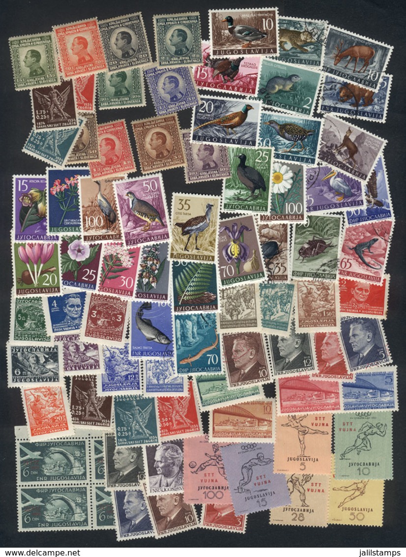 YUGOSLAVIA: Lot Of Varied Stamps And Sets, Used And Mint (some Without Gum, And Most Lightly Hinged Or Unmounted), In Ge - Other & Unclassified