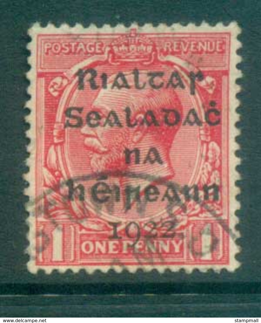 Ireland 1922 1d Scarlet Provisional Opt. Blk Dollard FU Lot78363 - Used Stamps