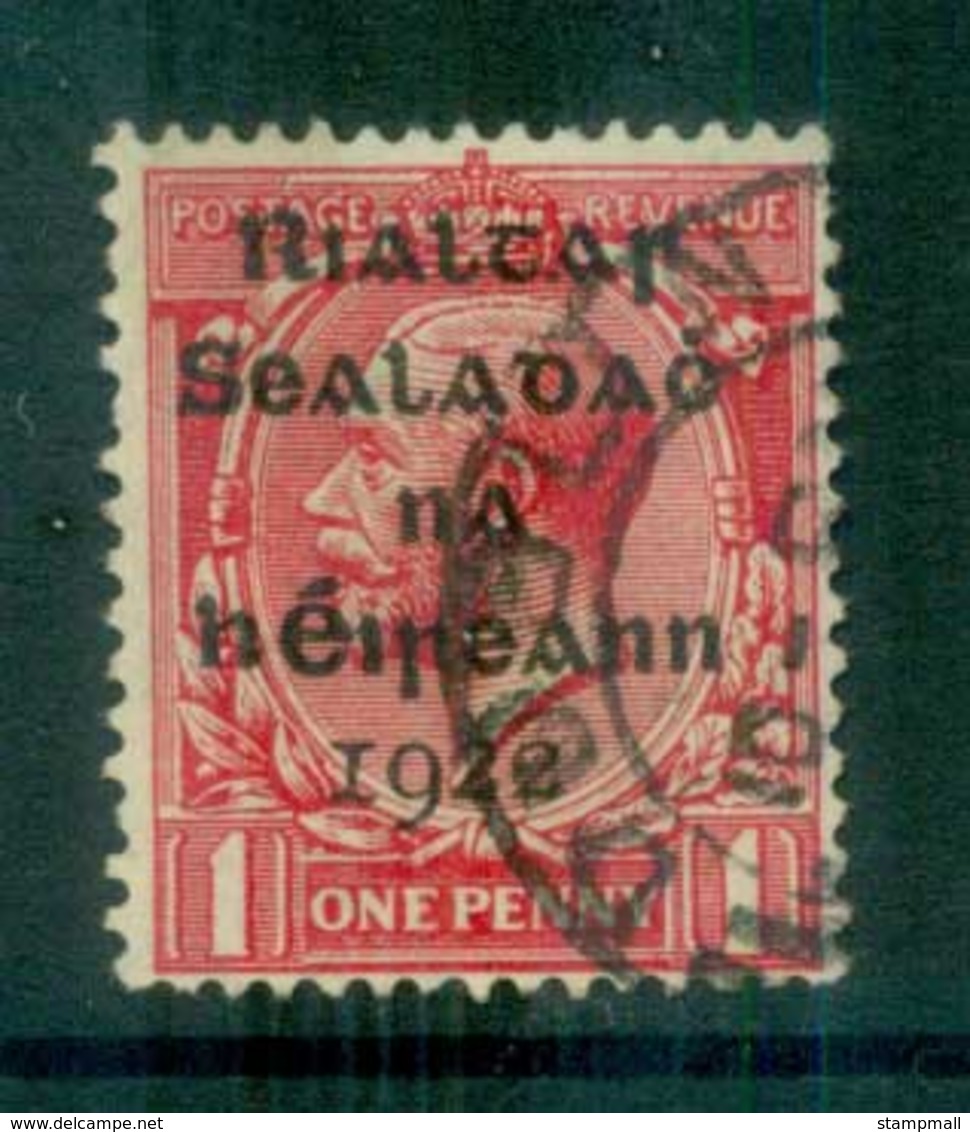 Ireland 1922 1d Scarlet Provisional Opt. Blk Dollard FU Lot78365 - Used Stamps