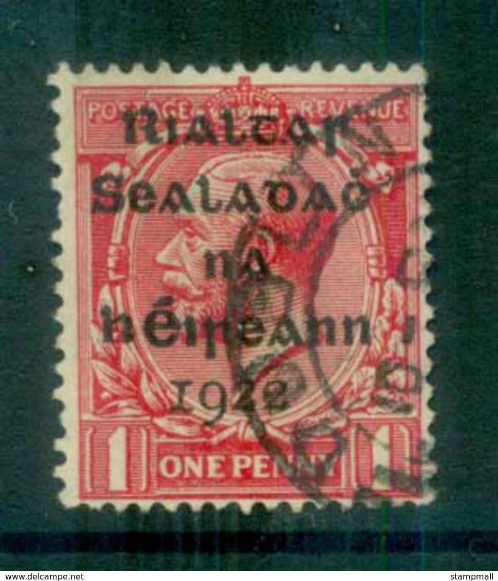 Ireland 1922 1d Scarlet Provisional Opt. Blk Dollard FU Lot78365 - Gebruikt