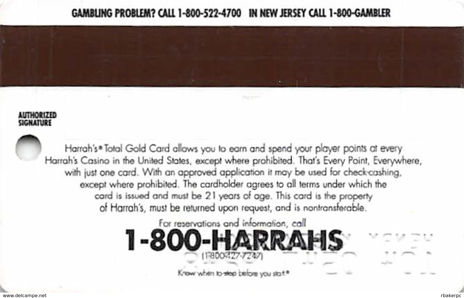 Harrah's Casino Multi-Property - 2a Issue Slot Card - See Scans & Description For Details - Casino Cards