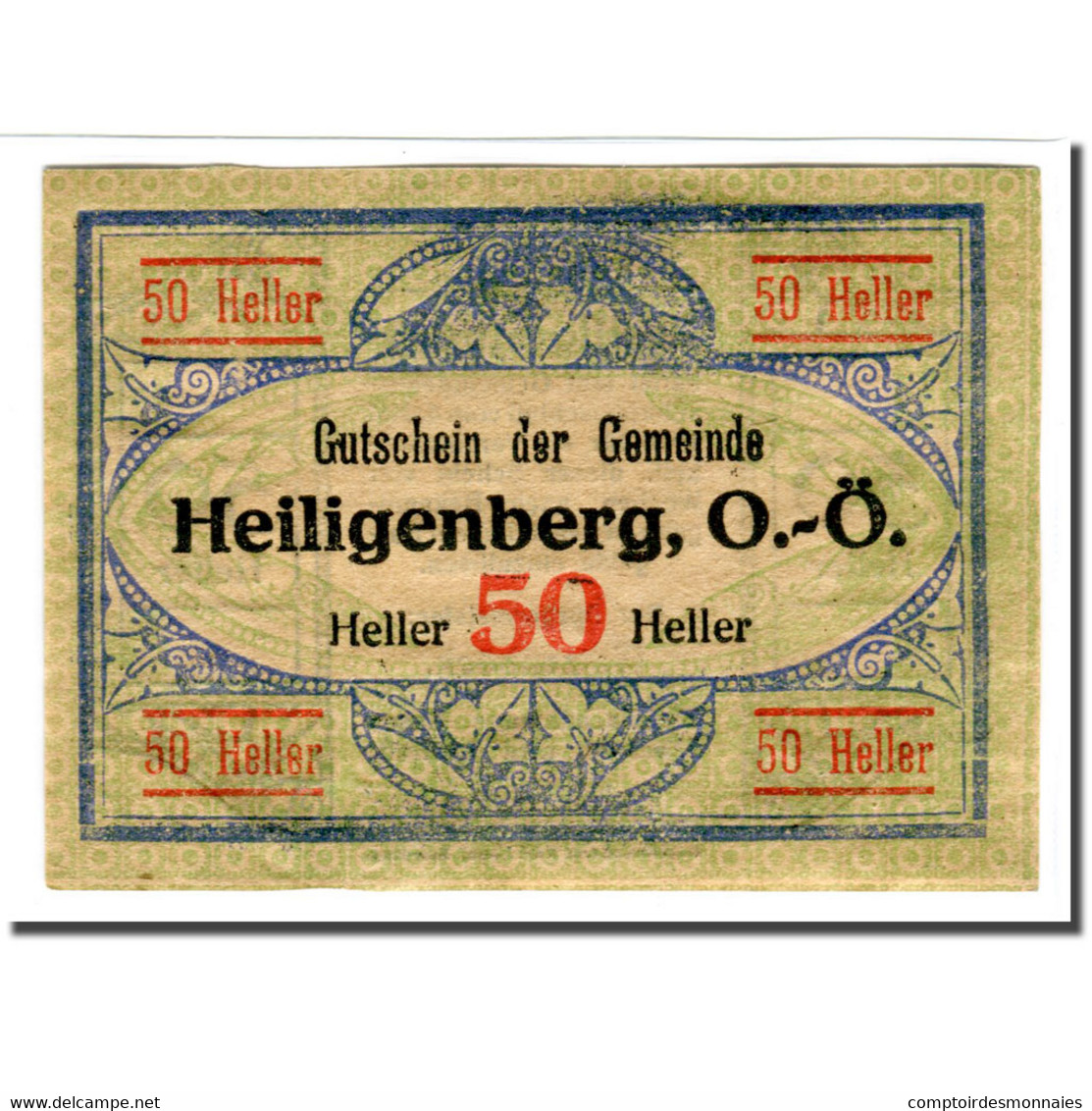 Billet, Autriche, Heiligenberg, 50 Heller, Texte 2, 1920, SPL, Mehl:361Ia - Autriche