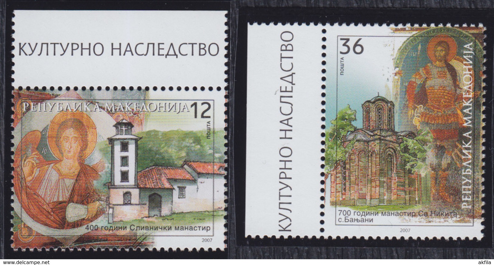 Macedonia 2007 Monastery Slivnik And Church St. Nicetas, MNH (**) Michel 417-418 - Macédoine Du Nord