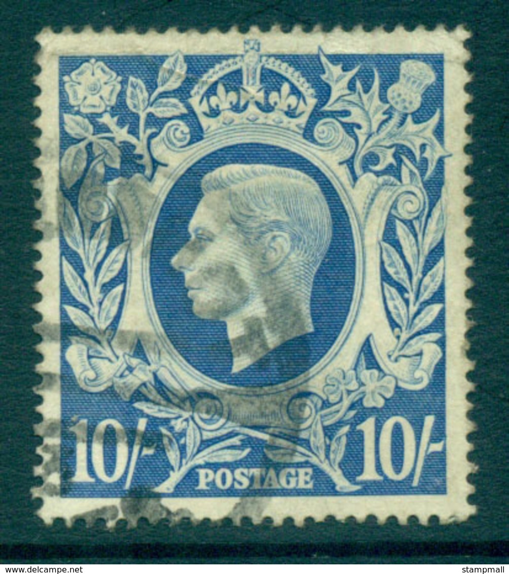 GB 1939-42 KGVI 10/- Ultramarine Royal Arms FU Lot66772 - Unclassified