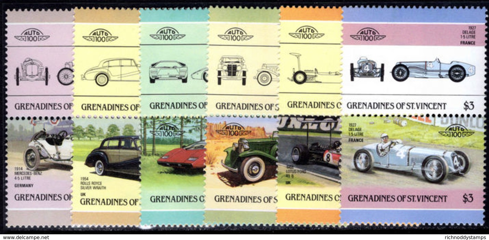 St Vincent Grenadines 1986 Automobiles (3rd Series) Unmounted Mint. - St.Vincent & Grenadines