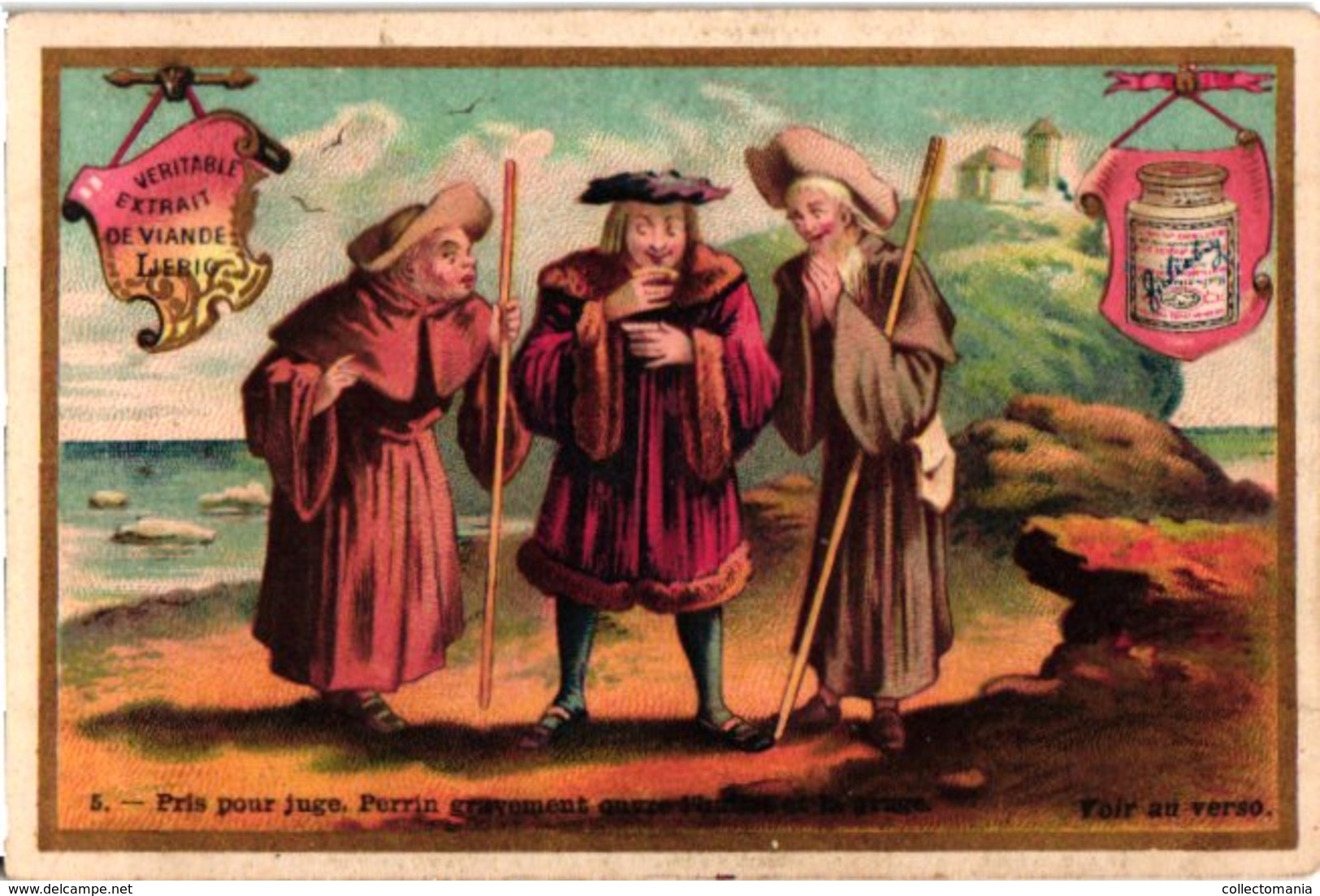 0455   Liebig 6 Cards--C1895 The Oyster & The Pelgrims-Pélerins-Huitre-Ecaille-Litho - Liebig