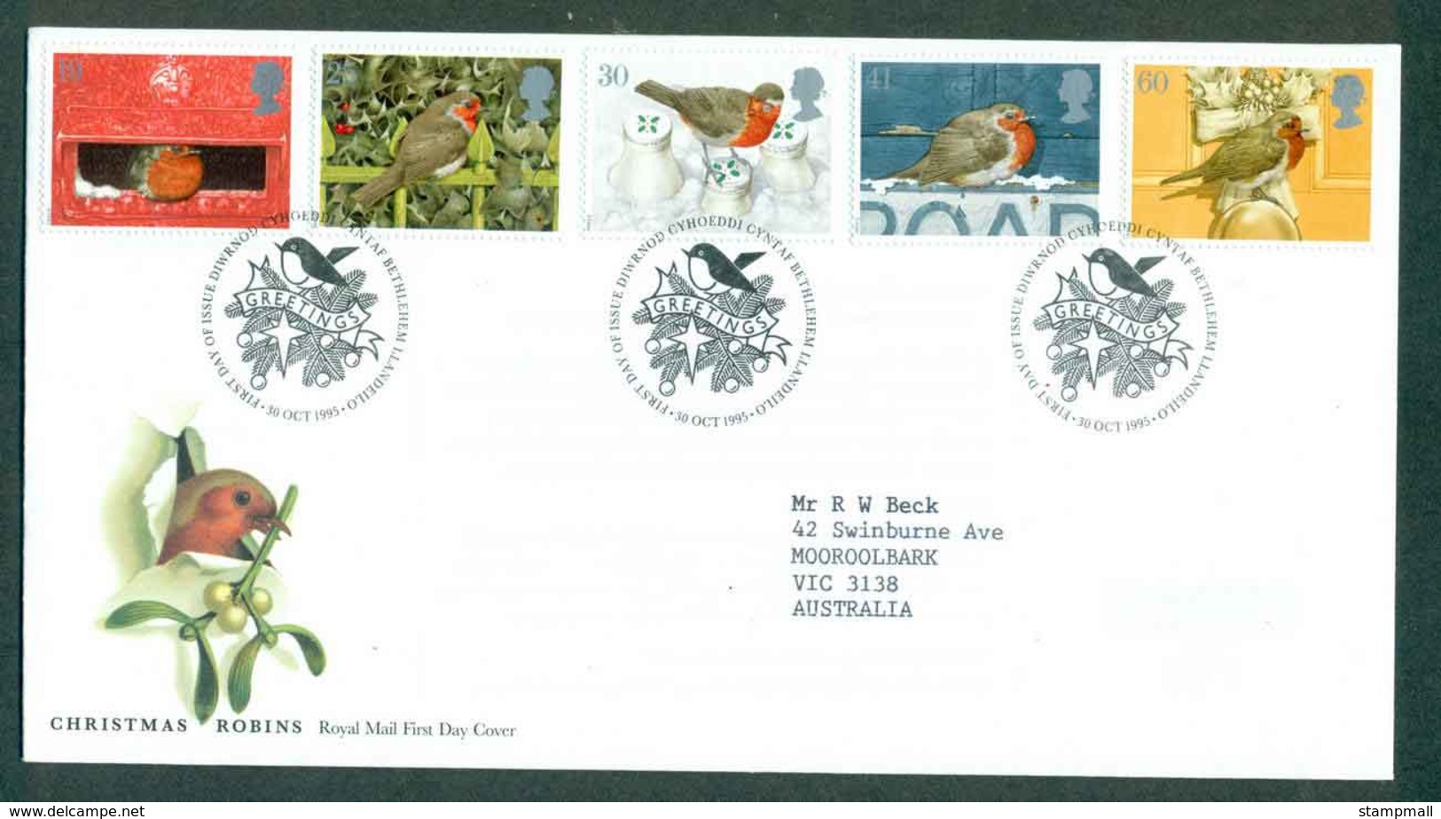 GB 1995 Xmas, Bethlehem Llandilio FDC Lot51432 - Non Classés