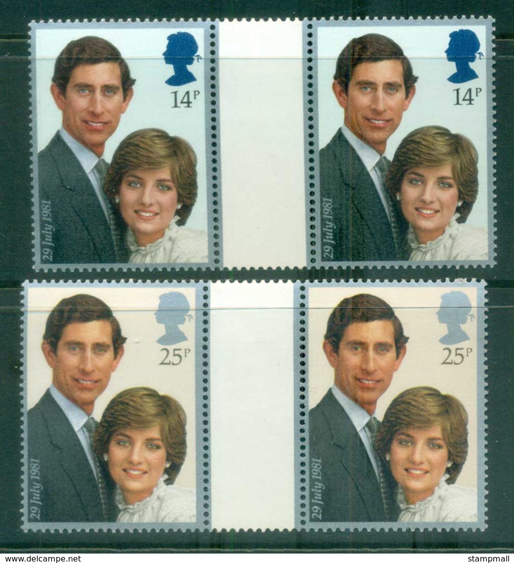 GB 1981 Charles & Diana Royal Wedding Gutter Pr MUH Lot81941 - Non Classés
