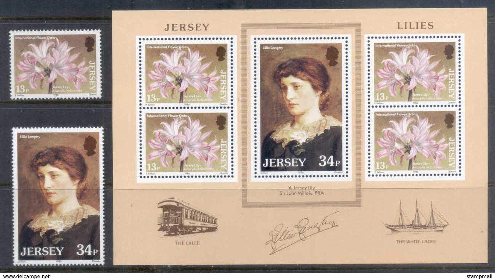 Jersey 1986 Lillie Langtree, Flower Gala + MS MUH - Jersey