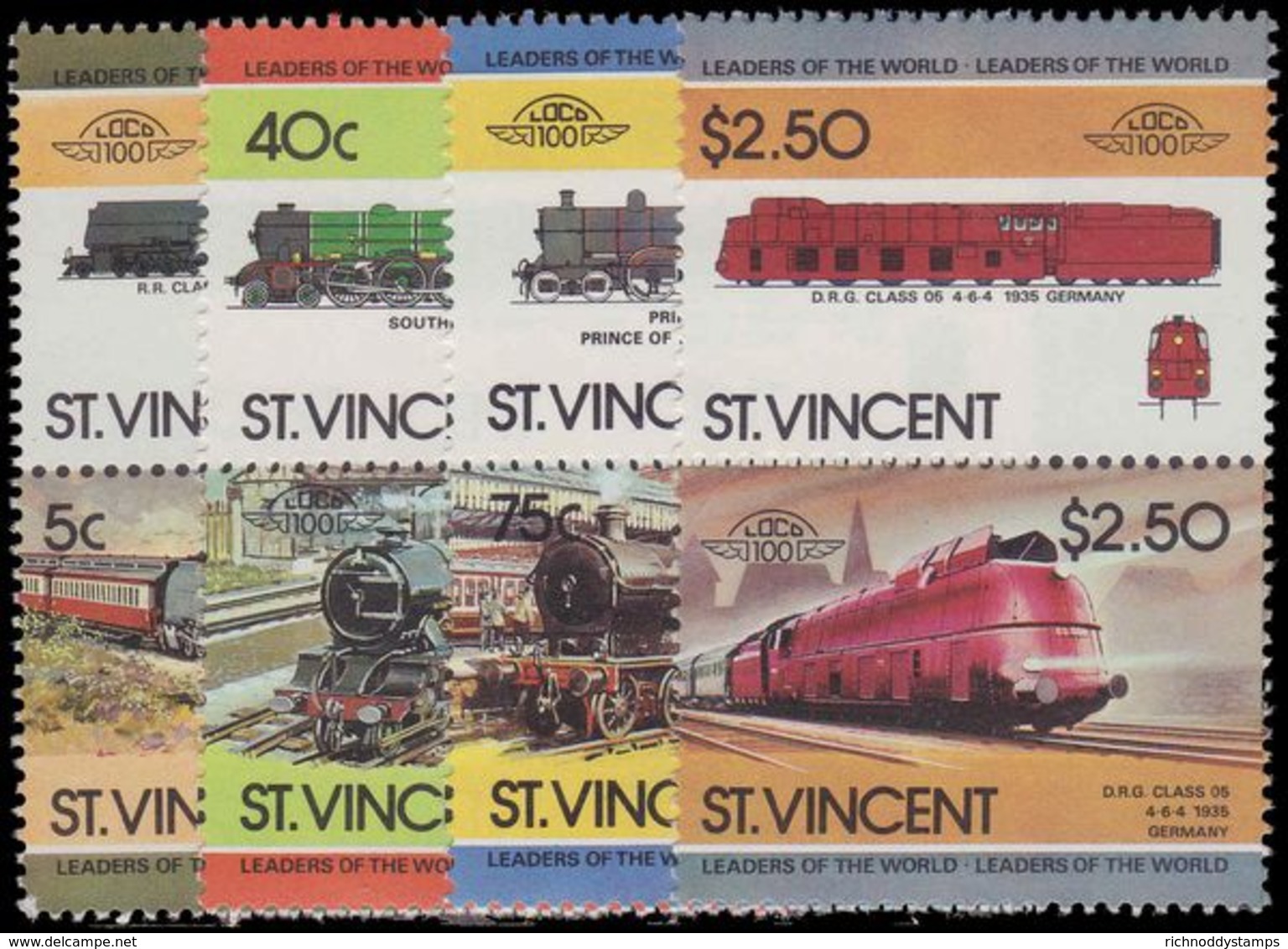 St Vincent 1984 Leaders Of The World. Railway Locomotives (3rd Series) Unmounted Mint. - St.Vincent (1979-...)