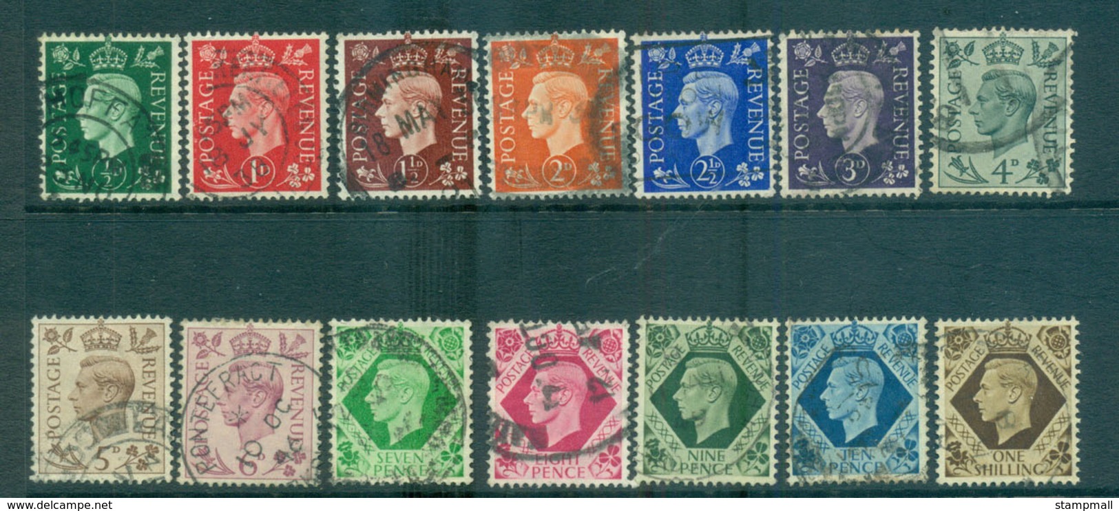 GB 1937-39 KGVI Definitives Dark Colours FU Lot66767 - Zonder Classificatie