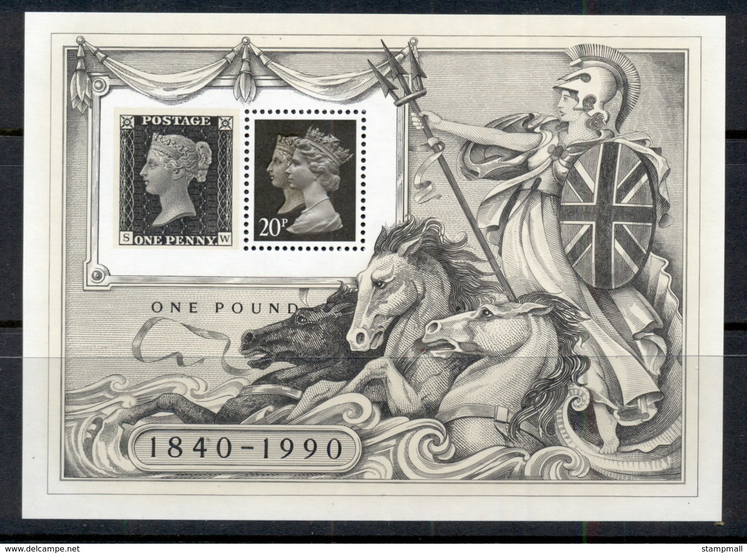 GB 1990 Penny Black 150th Anniv MS MUH - Sin Clasificación