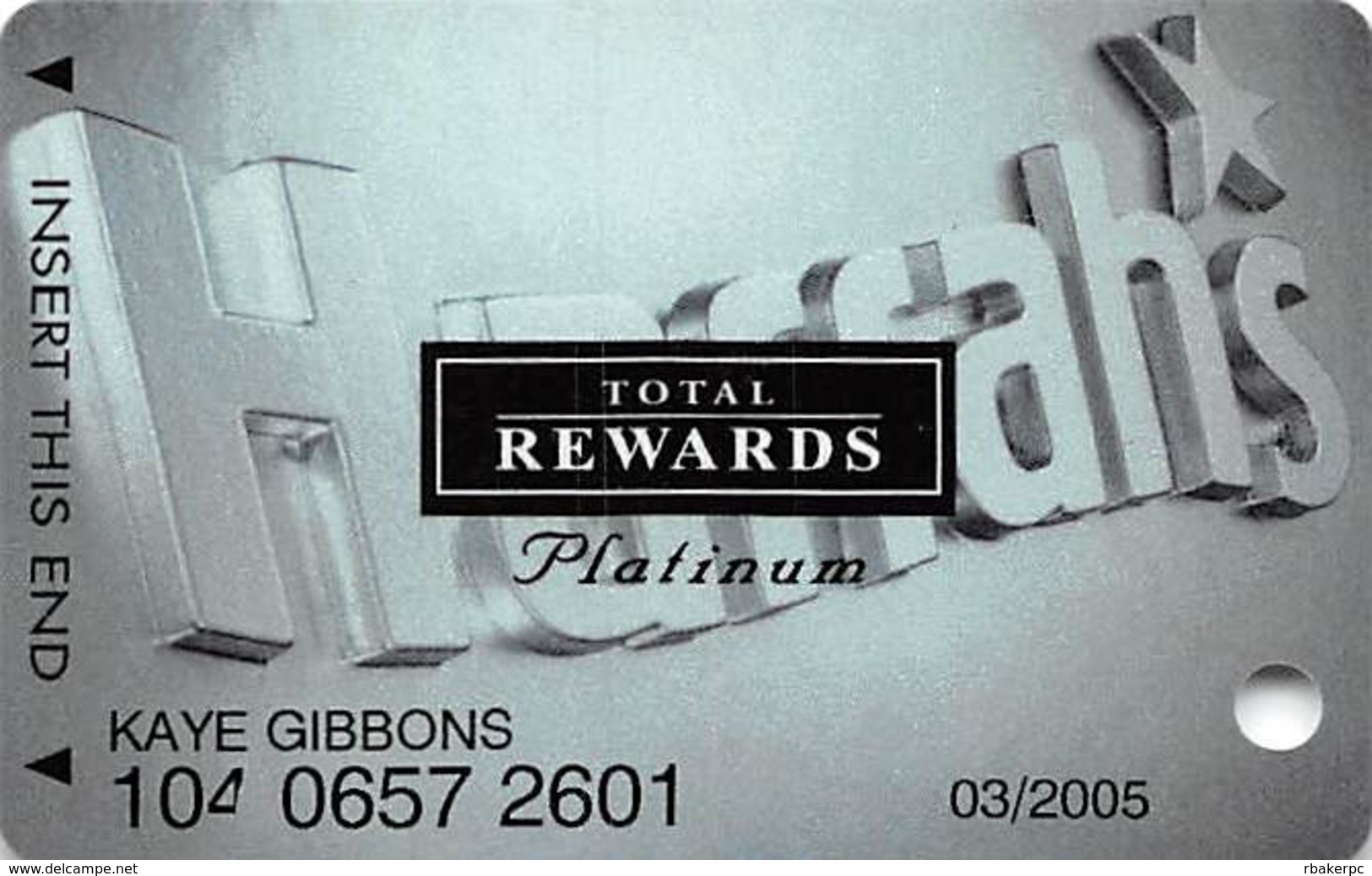 Harrah's Casino Multi-Property - TR Platinum Slot Card @2004 - Casino Cards