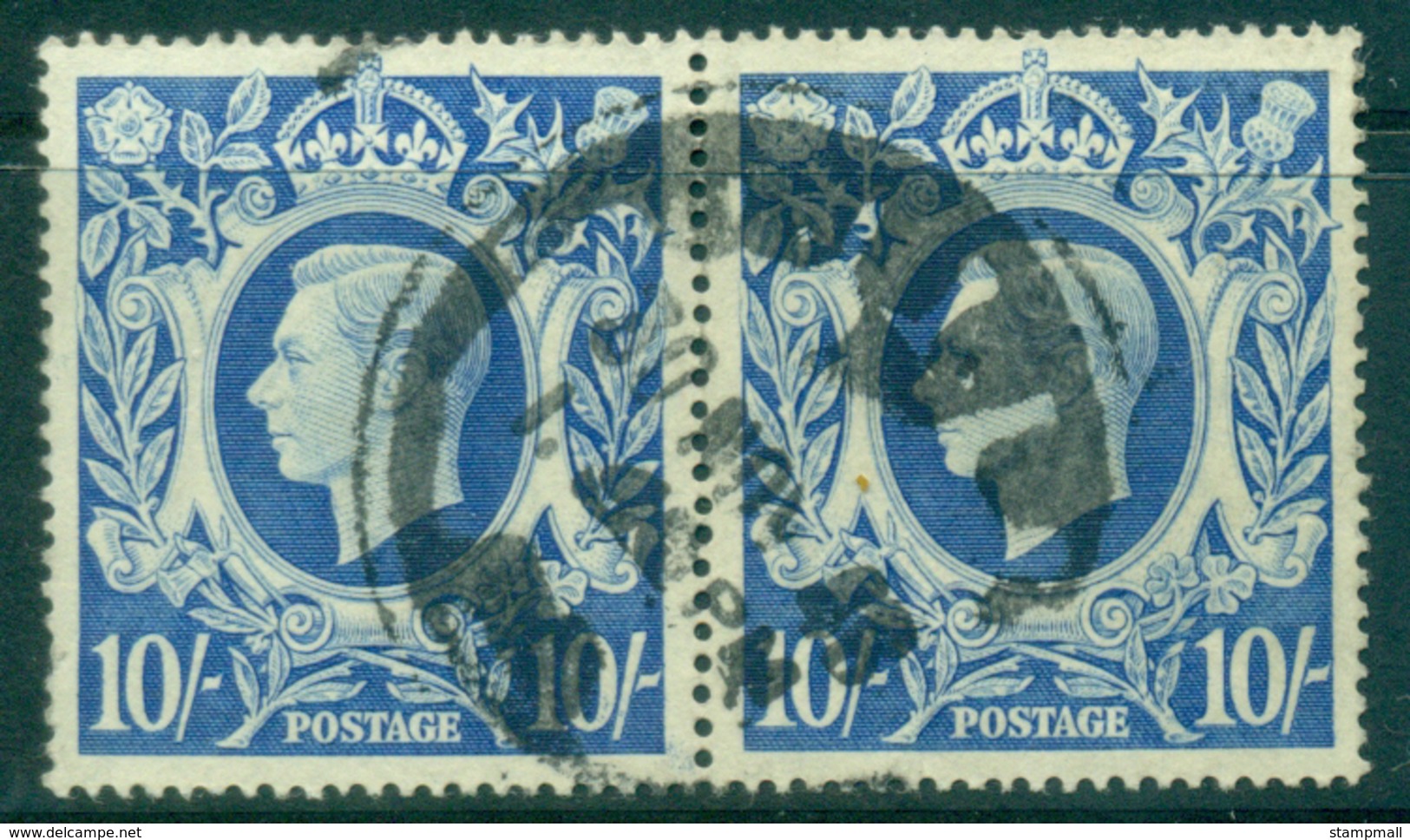 GB 1939-42 KGVI 10/- Ultramarine Royal Arms Pair FU  Lot32742 - Sin Clasificación