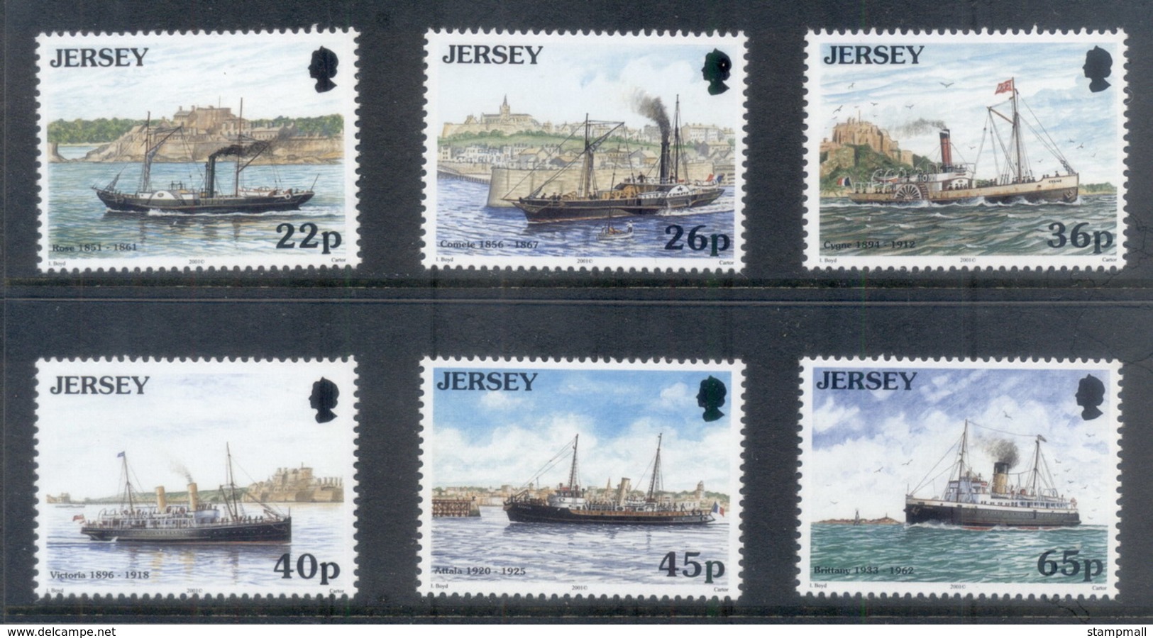 Jersey 2001 Steamships On Jersey-France Route MUH - Jersey