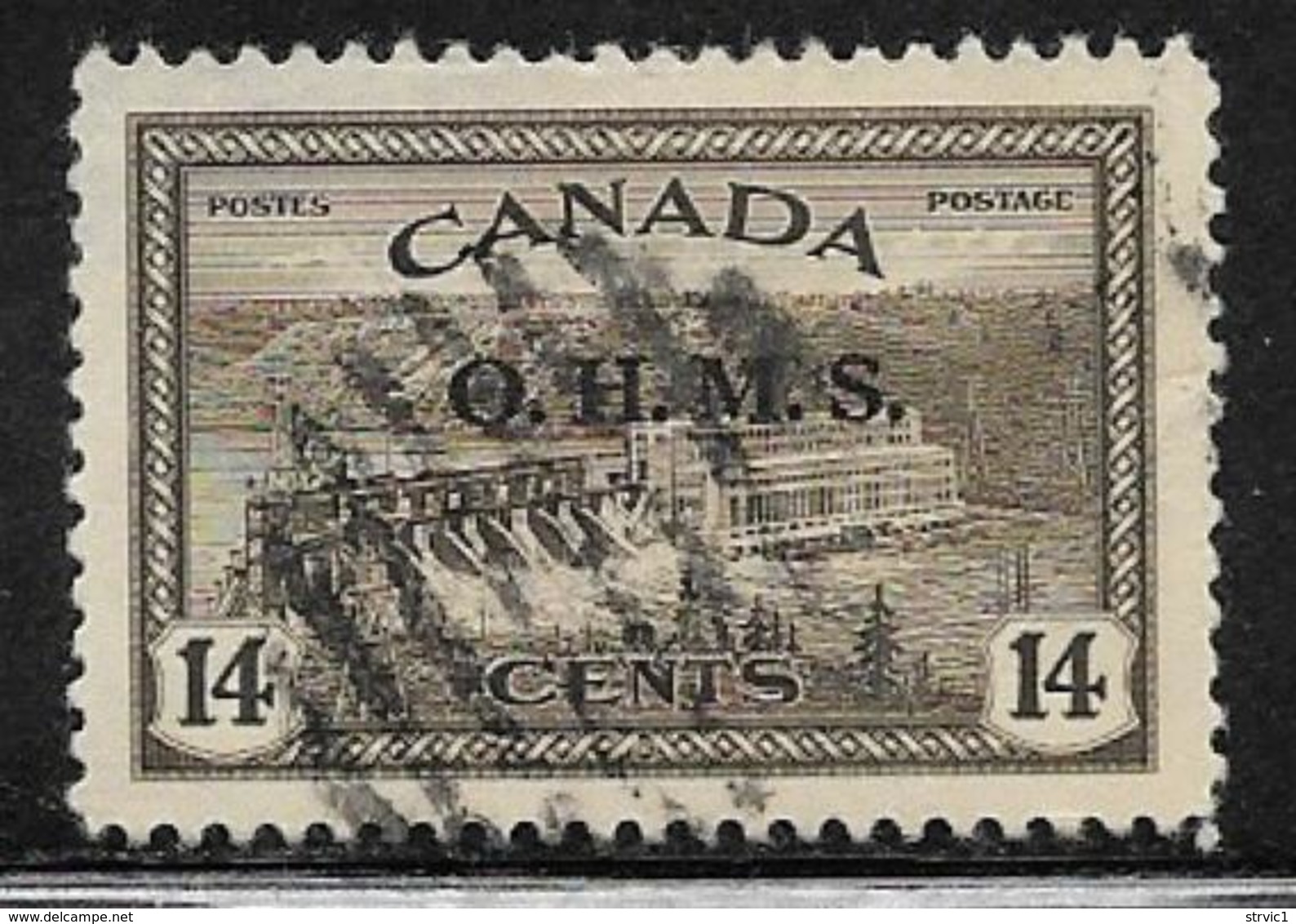 Canada Scott # O7 Used Hydroelectric Station Overprinted, 1949-50 - Overprinted