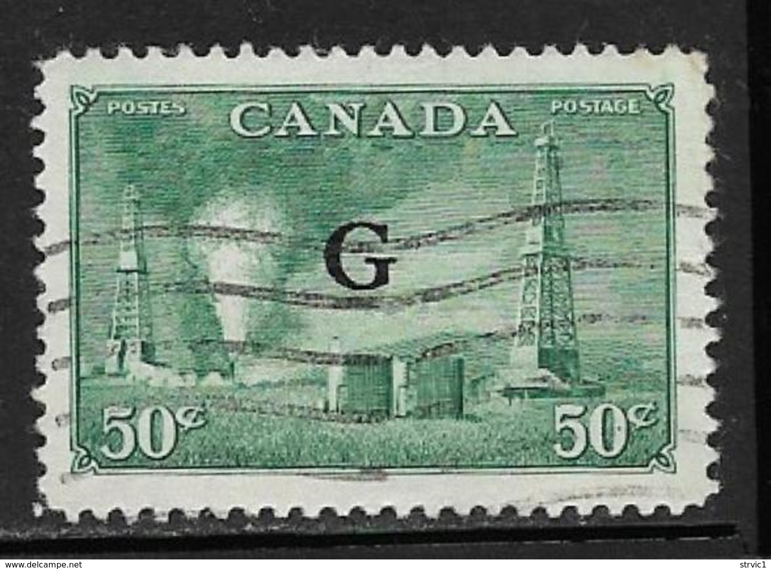 Canada Scott # O24 Used Oil Wells Overprinted G, 1950 - Overprinted