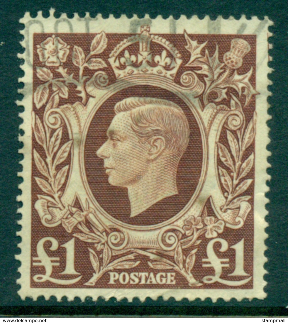 GB 1948 KGVI £1 Red Brown Royal Arms FU  Lot32756 - Sin Clasificación