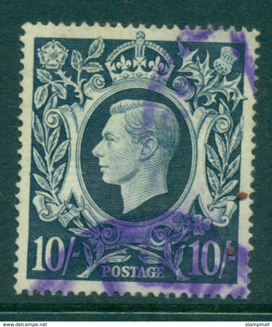 GB 1939-42 KGVI 10/- Indigo Royal Arms FU  Lot32759 - Sin Clasificación