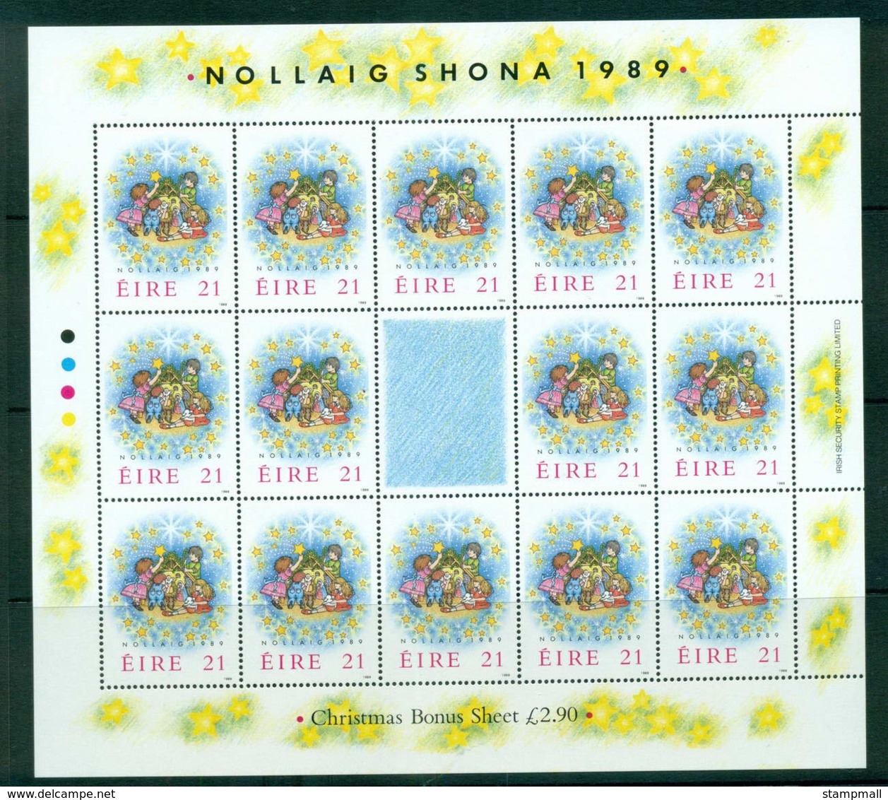 Ireland 1989 Xmas Sheet + Label MUH Lot57388 - Unused Stamps