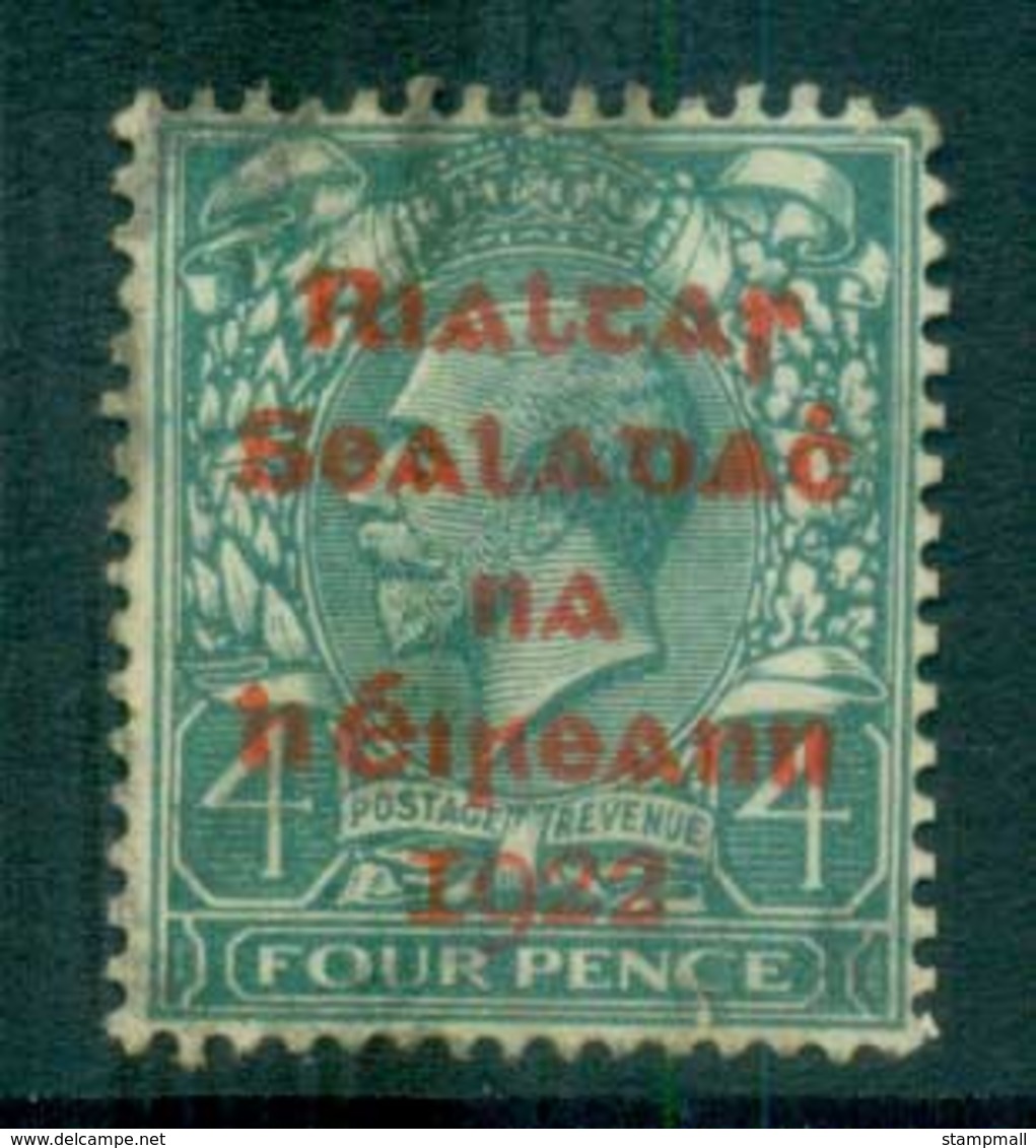Ireland 1922 4d Grey-green Provisional Opt. Red Dollard FU Lot78390 - Used Stamps