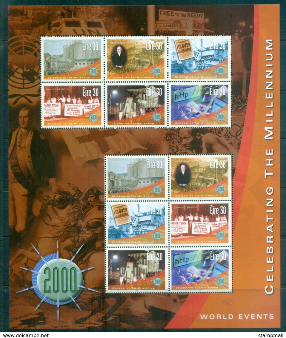 Ireland 2000 Millenium, World Events MS MUH - Unused Stamps