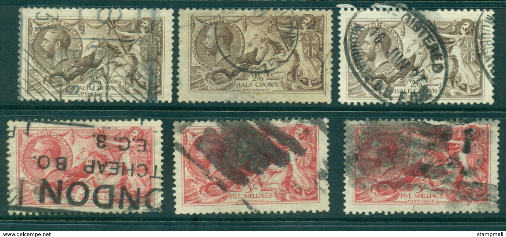 GB 1913-18 Seahorses 2/6, 5/- 3ea (faults) Used Lot32691 - Zonder Classificatie