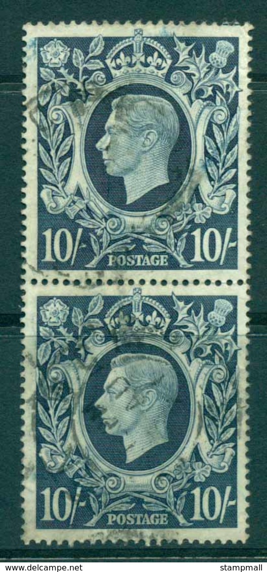 GB 1939-42 KGVI 10/- Royal Arms Indigo  Pair FU  Lot32652 - Zonder Classificatie