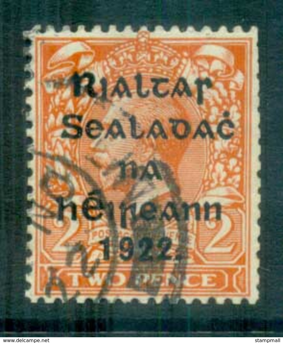 Ireland 1922 2d Orange Die I Provisional Opt. Blk 15x17mm Coil Harrison FU Lot78412 - Used Stamps