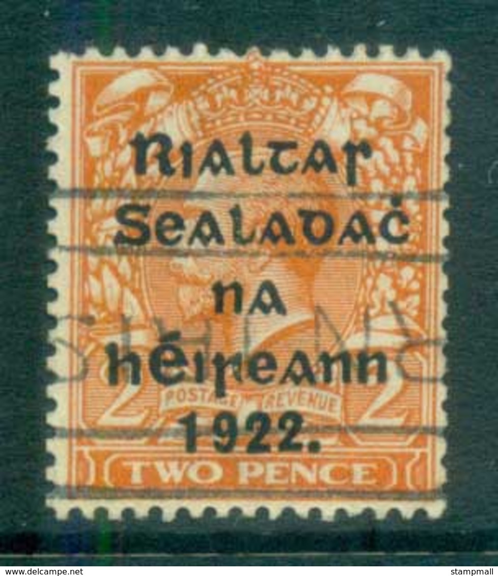 Ireland 1922 2d Orange Die I Provisional Opt. Blk 15x17mm Coil Harrison FU Lot78413 - Used Stamps