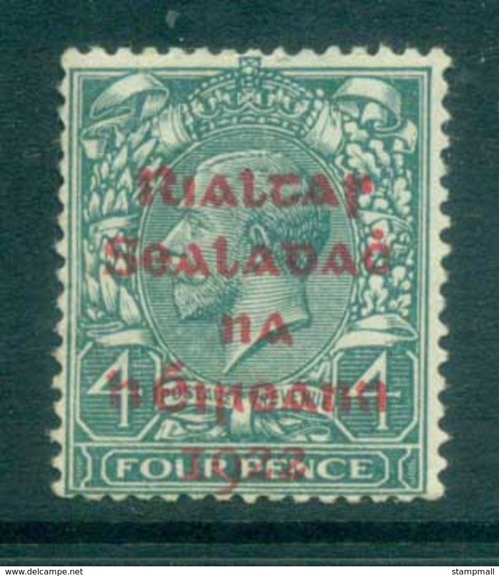 Ireland 1922 4d Grey-green Provisional Opt. Carmine Dollard MLH Lot78395 - Used Stamps