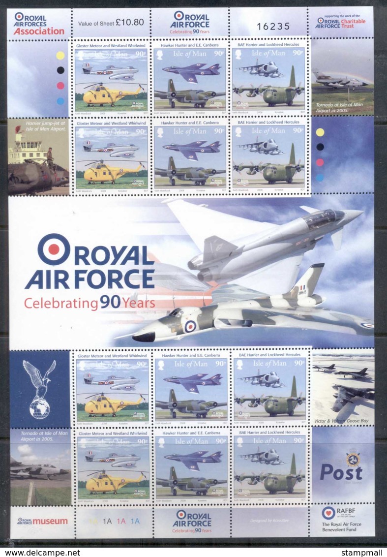 Isle Of Man 2008 RAF 90th Anniv Sheetlet 90p MUH - Isle Of Man