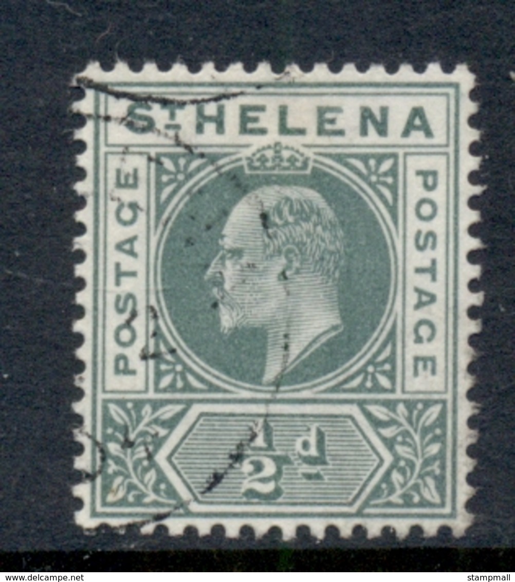 St Helena 1902 KEVII Portrait 0.5d Green FU - Saint Helena Island