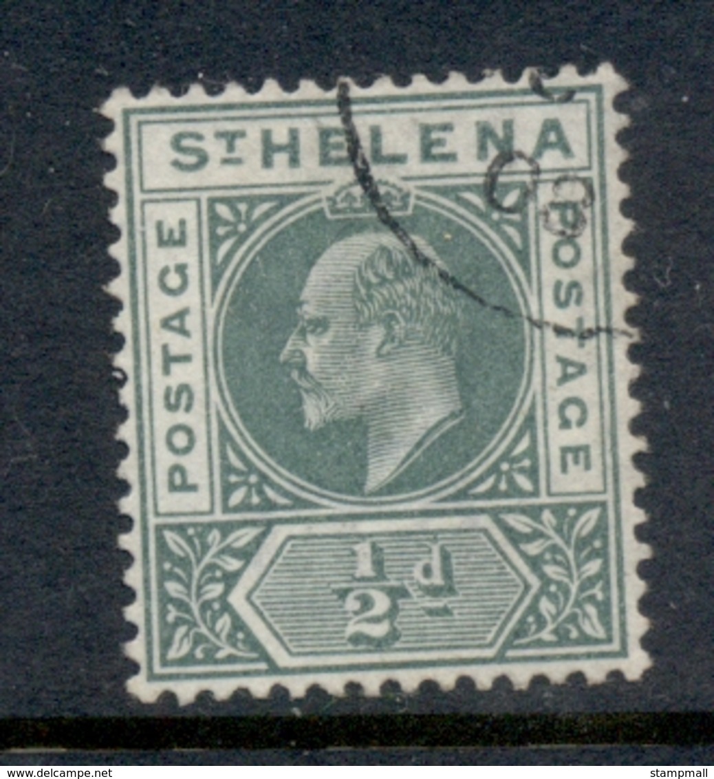 St Helena 1902 KEVII Portrait 0.5d Green FU - Sainte-Hélène