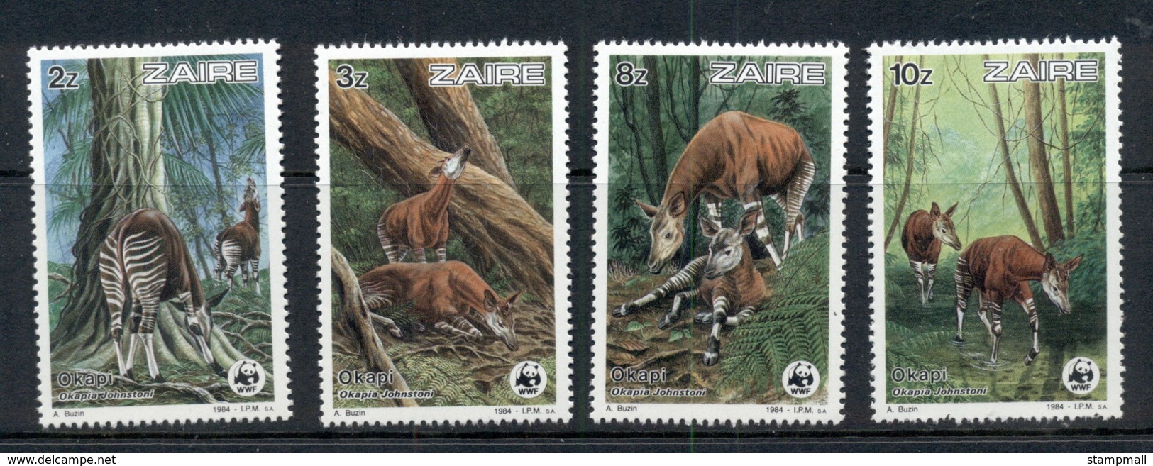 Zaire 1984 WWF Okapi MUH - Unused Stamps