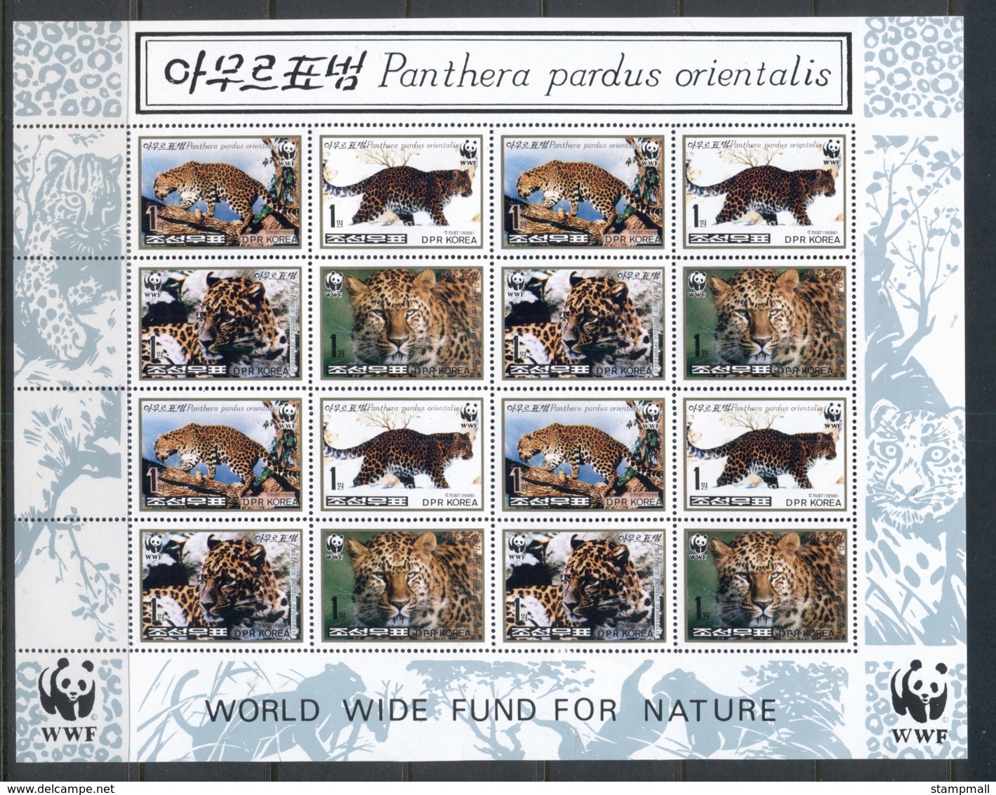 South East Asia 1998 WWF Amur Leopard MS MUH - Korea (Nord-)