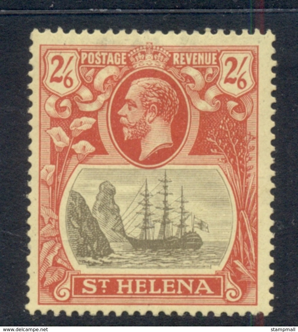 St Helena 1922-27 Badge Of The Colony 2/6d Chalky Paper MLH - Sainte-Hélène