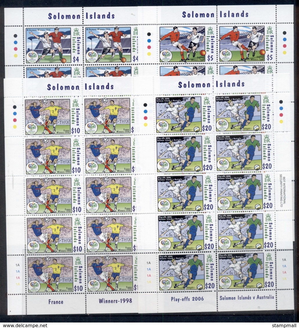 Solomon Is 2006 World Cup Soccer Championships Germany 4x Sheetlets MUH - Solomon Islands (1978-...)