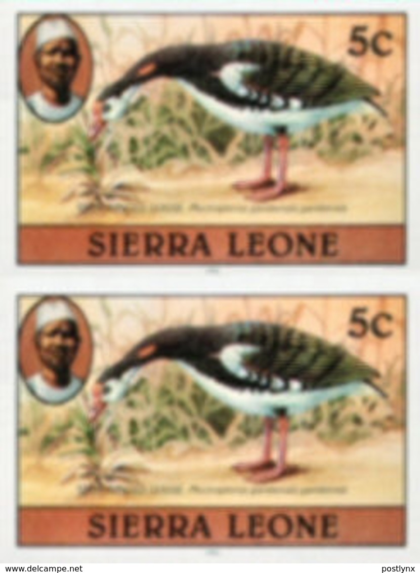 SIERRA LEONE 1980 Birds Goose 5c Imprint 1982 Wmk CA IMPERF.PAIR - Coucous, Touracos