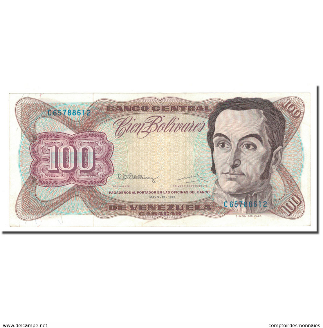 Billet, Venezuela, 100 Bolivares, 1992, 1992-05-12, KM:66d, SUP - Venezuela