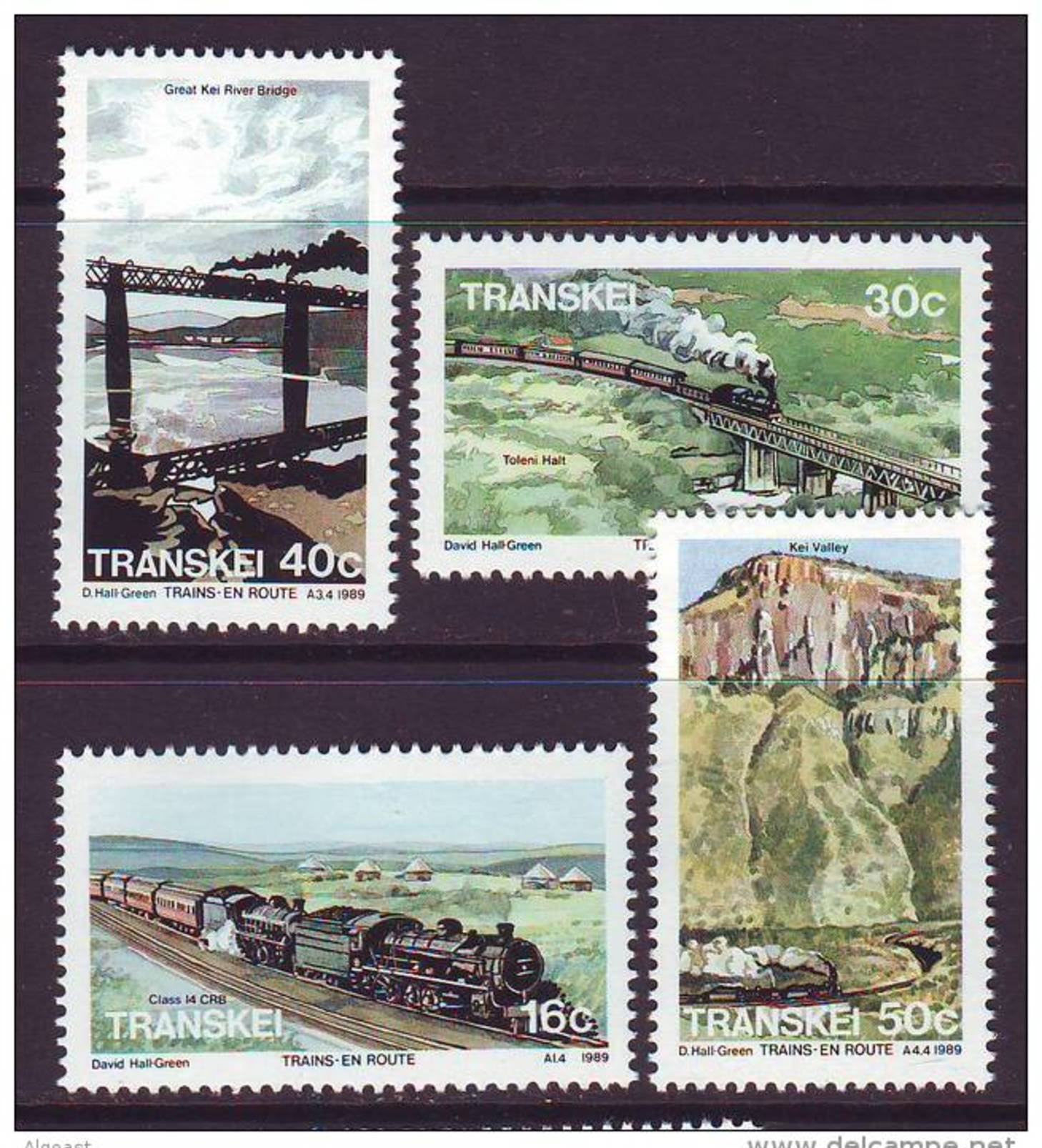 D101225 Transkei 1989 South Africa TRAINS BRIDGES Railway MNH Set - Afrique Du Sud Afrika RSA Sudafrika - Transkei