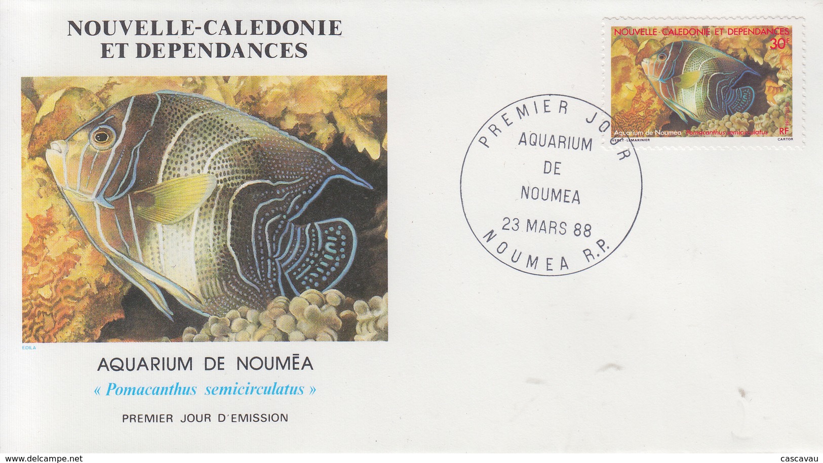 Enveloppe   FDC  1er   Jour   NOUVELLE   CALEDONIE   Aquarium  De   NOUMEA   1988 - FDC