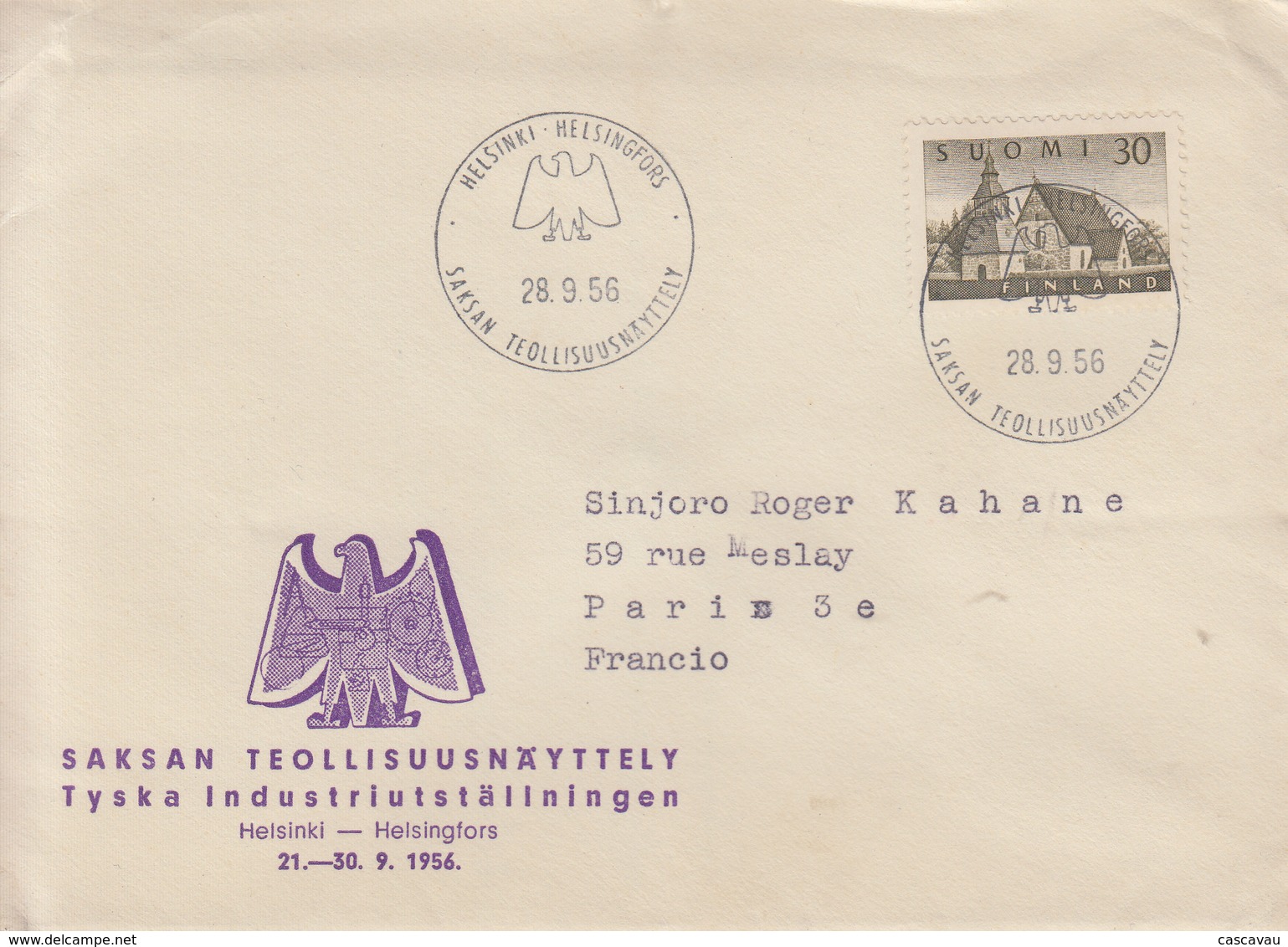 Enveloppe FDC  1er  Jour    FINLANDE   Eglise  De   LAMMI   1956 - FDC