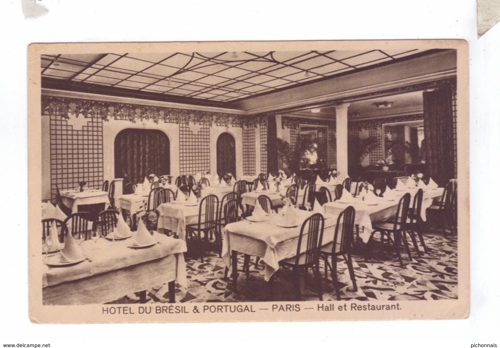 75 PARIS  Hotel Du Bresil Et Portugal  Hall Et Restaurant - Pubs, Hotels, Restaurants